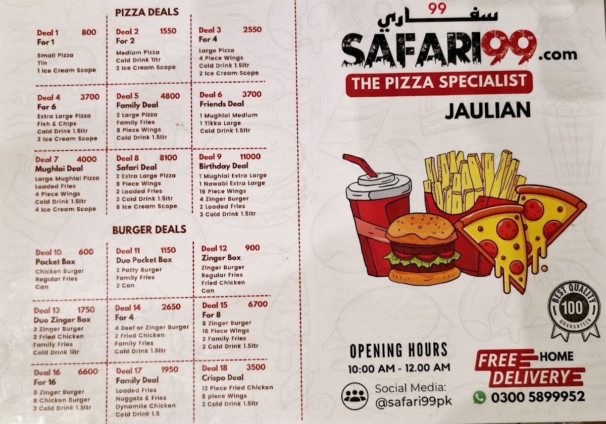 Menu Safari 99-3